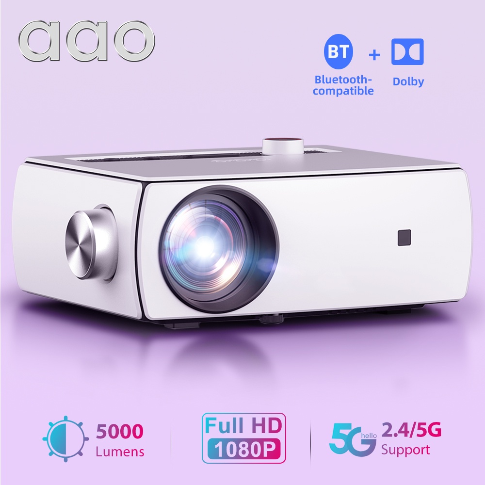 AAO YG430 Mini Projector Native 1920 x 1080P Support Bluetooth YG431 5G  WiFi LED Proyector Home Theater Smart Video Beam | Shopee Malaysia