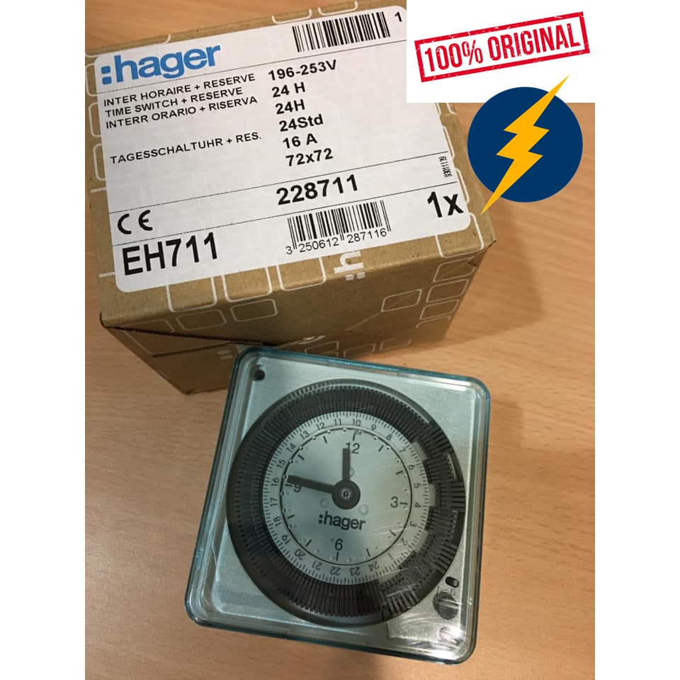 HAGER TIMER EH711 24 HOURS TIMER Analogue Time Switches Shopee Malaysia