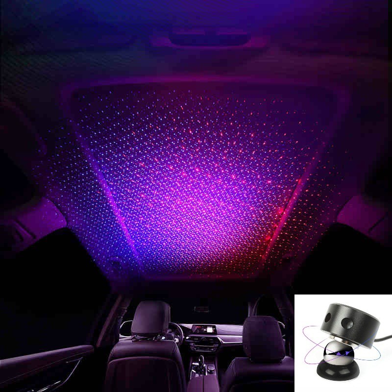 Mini Car Interior Decorative Light Car Roof Star Night Lights