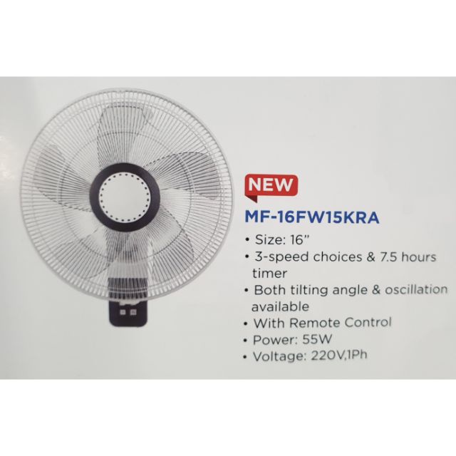 Midea Mf 16fw15kra Wall Fan With Remote Control 16 Shopee Malaysia