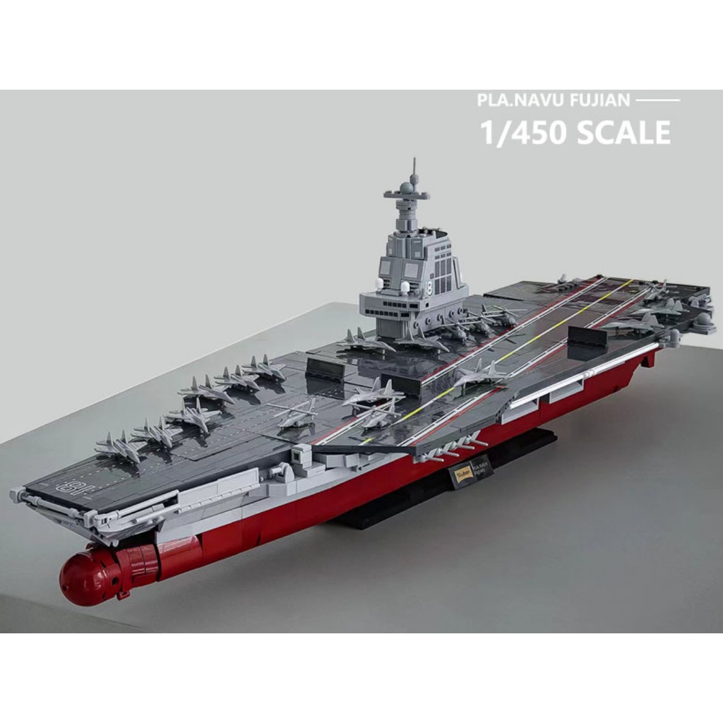 Mytopshop MOC WW2 Large 003 PLA NAVY Fujian Aircraft Carrier Ship Model Educational Toy Building Block Brick Gift Kids New Set 1:450