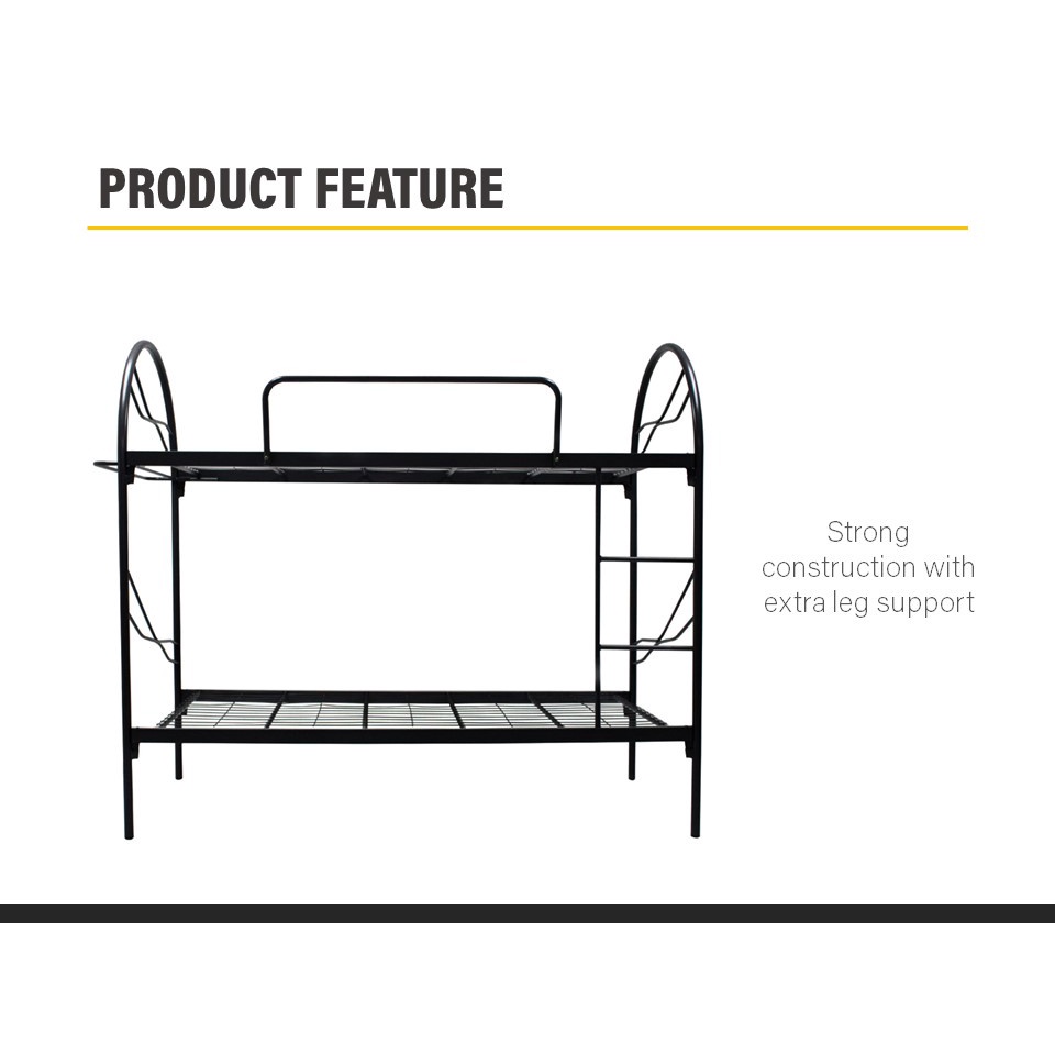 FINSSO : Powder Coat Metal Double Decker Bunk Metal Bed Frame/ Katil dua tingkat