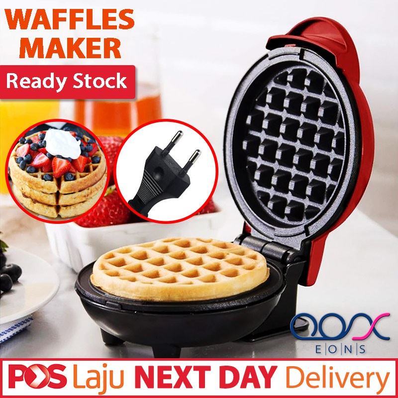 PLUG & USE EU Plug Waffle Maker Machine Electrical LED Indicator Pancake Bakeware Device Non Stick Pan 华夫饼机