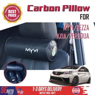 Car Perodua MYVI BEZZA AXIA Car Seat Neck Pillow Carbon 
