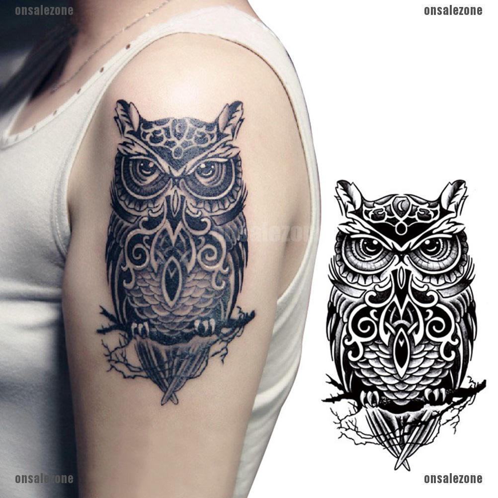 Ozmy Temporary Tattoo Hand Painted Owl Tattoo Waterproof Tattoo
