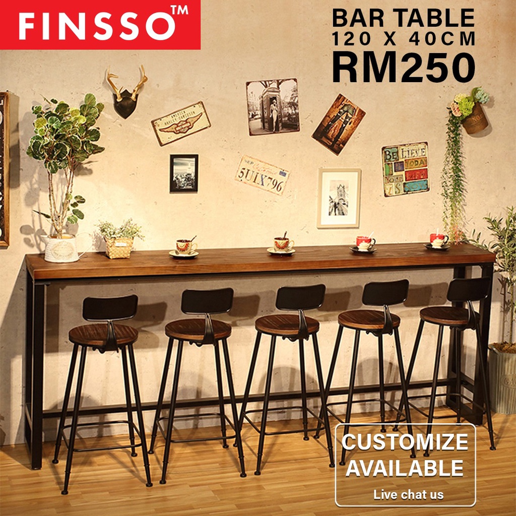 FINSSO: Dante Solid Wood Bar Table