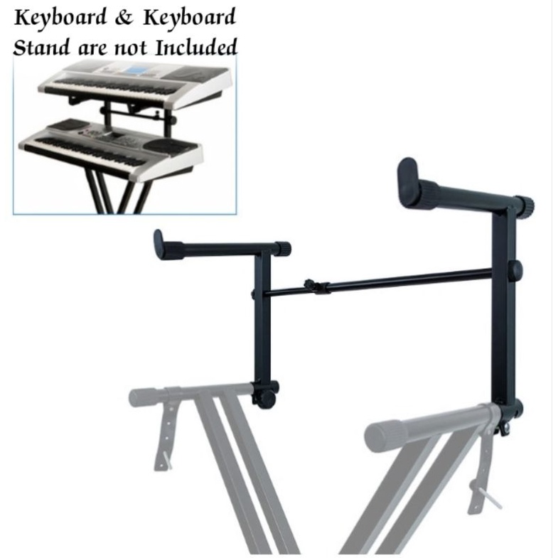 GST 2 Tier Keyboard Stand Extension Adapter Arm Second Tier Extra Height (BK) Shopee Malaysia