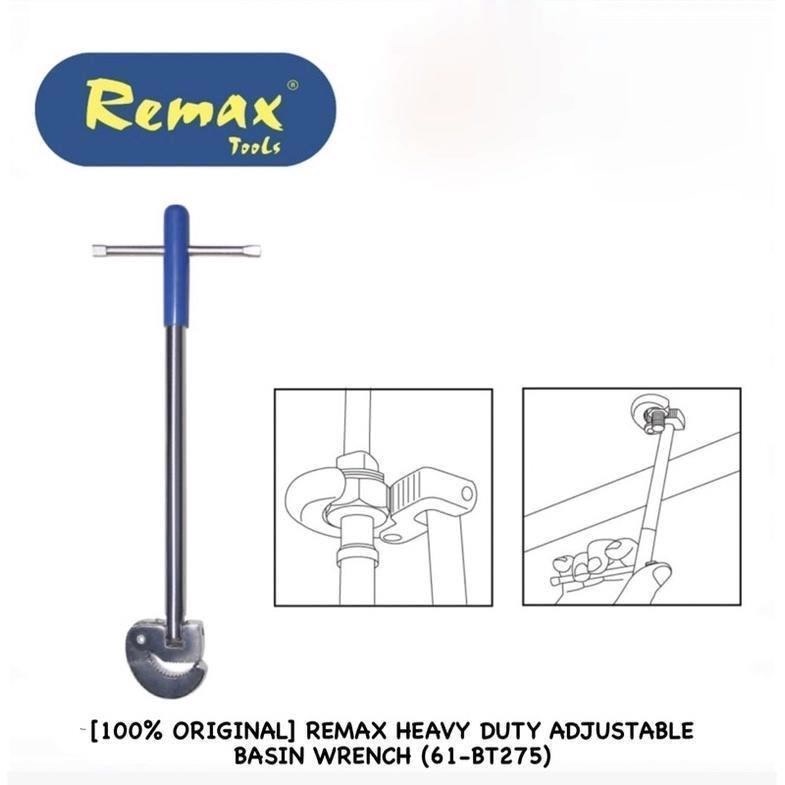 REMAX HEAVY DUTY ADJUSTABLE BASIN WRENCH (61-BT275) [100% ORIGINAL]