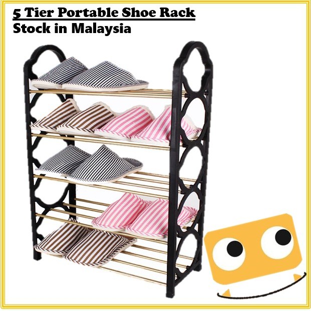 MKB Portable Shoe Rack / Rak Kasut / 5 Tier Shoe Rack ...