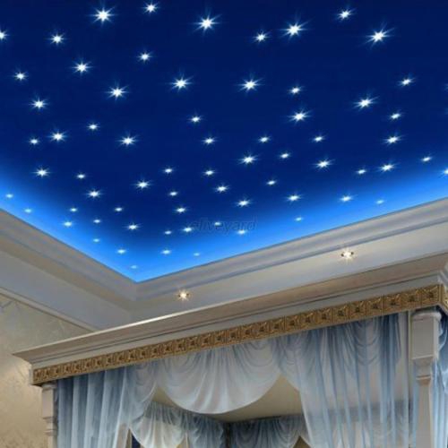 200pcs Glow In The Dark 3d Stars Stickers Bedroom Home Wall Room Decor Diy