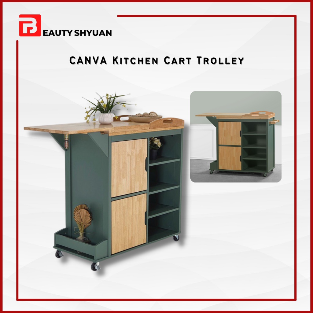 CANVA Kitchen Trolley Rack/ Kitchen Island Table/ Kitchen Cart Storage