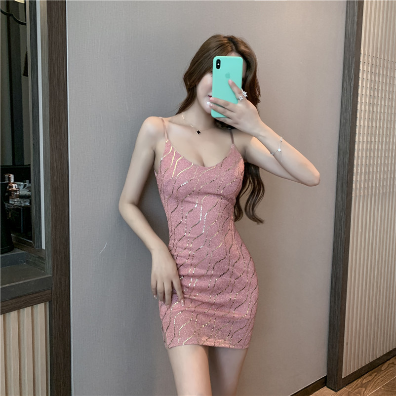 Sexy Night Club Dress White Sequined Patchwork