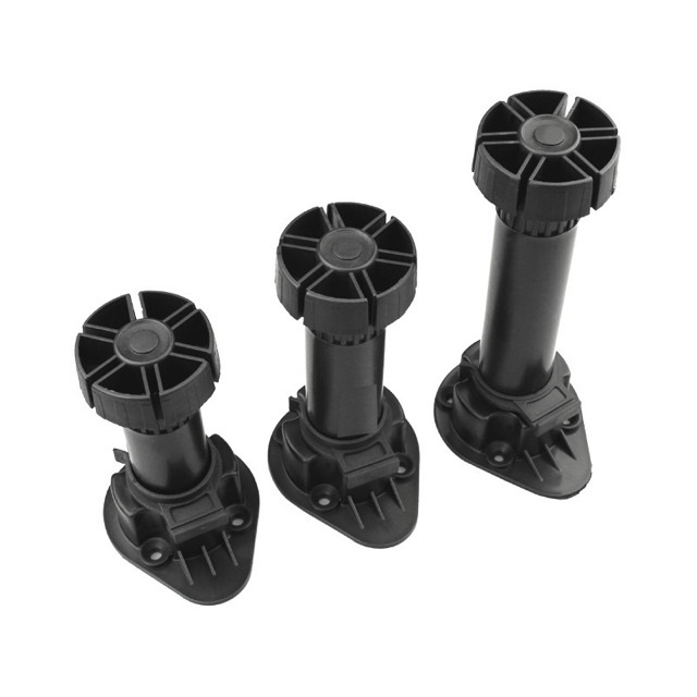 Sellerpick Height Adjustable Plastic Furniture Legs Feet Black