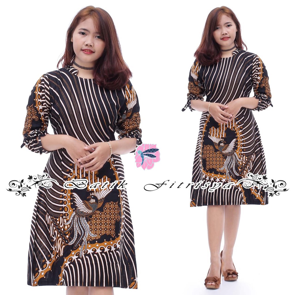 Tunik DRESS BATIK Women JUMBO MOTIF CAHAYA SUCI Latest MODEL & PREMIUM BATIK Women