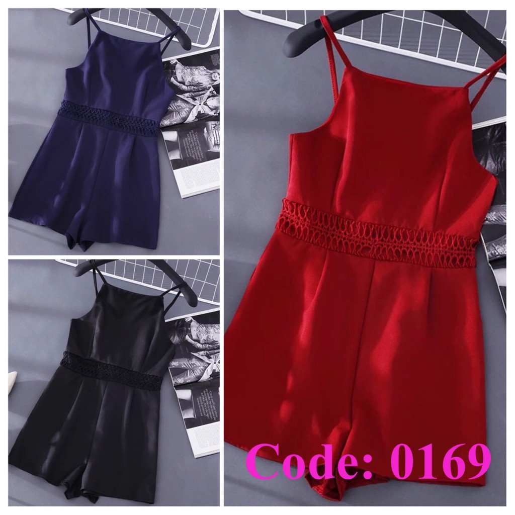 (Ready Stock-0169) High Waist Suspenders Jumpsuits 高腰吊带连体裤