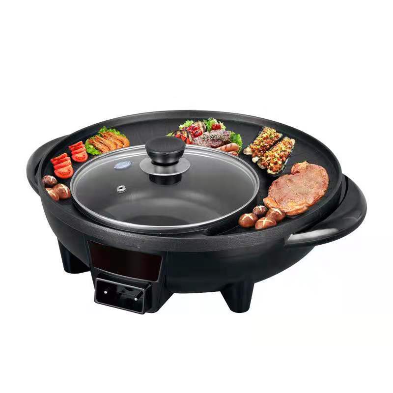 Multifunction Korean BBQ Grill Pan & Steamboat 2 in1 Electric Hot Pot