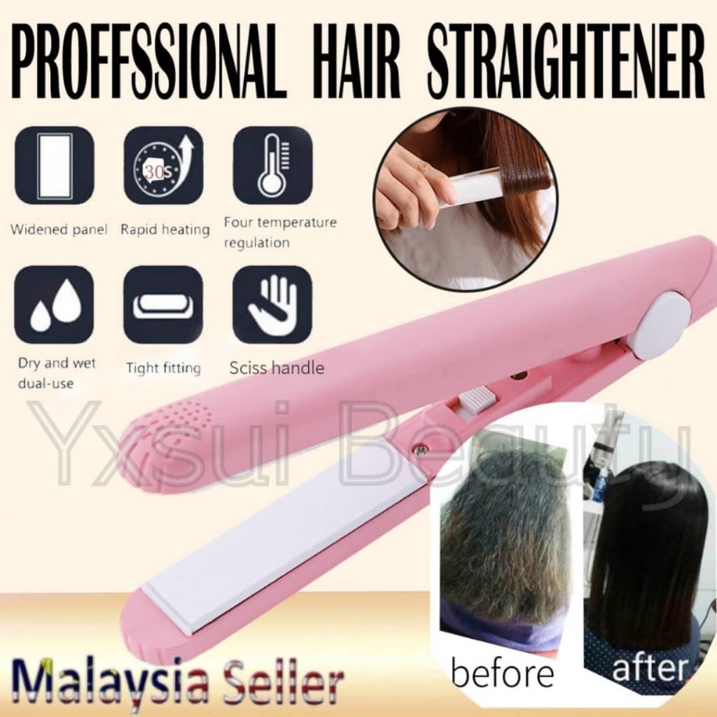 Electronic Hair Straightener Curler Portable Pelurus Rambut Mini Straightening Styling Tools Home Travel Curler Cartoon