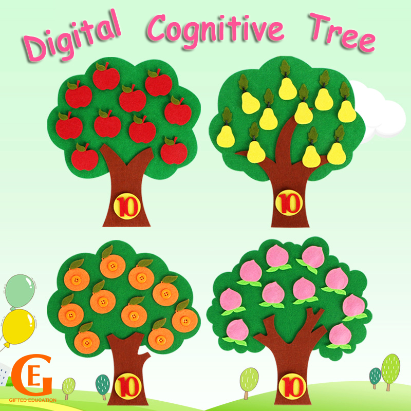 Reliable Durable Montessori Math Toys Fruit Trees Puzzles Digital Cognitive Kindergarten Teaching Aids Diy Early Lear... - Image 4