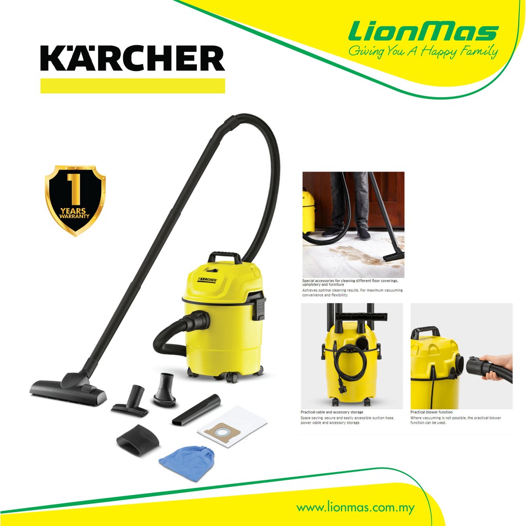 Karcher Home Wet And Dry Vacuum Cleaner WD1 Shopee Malaysia