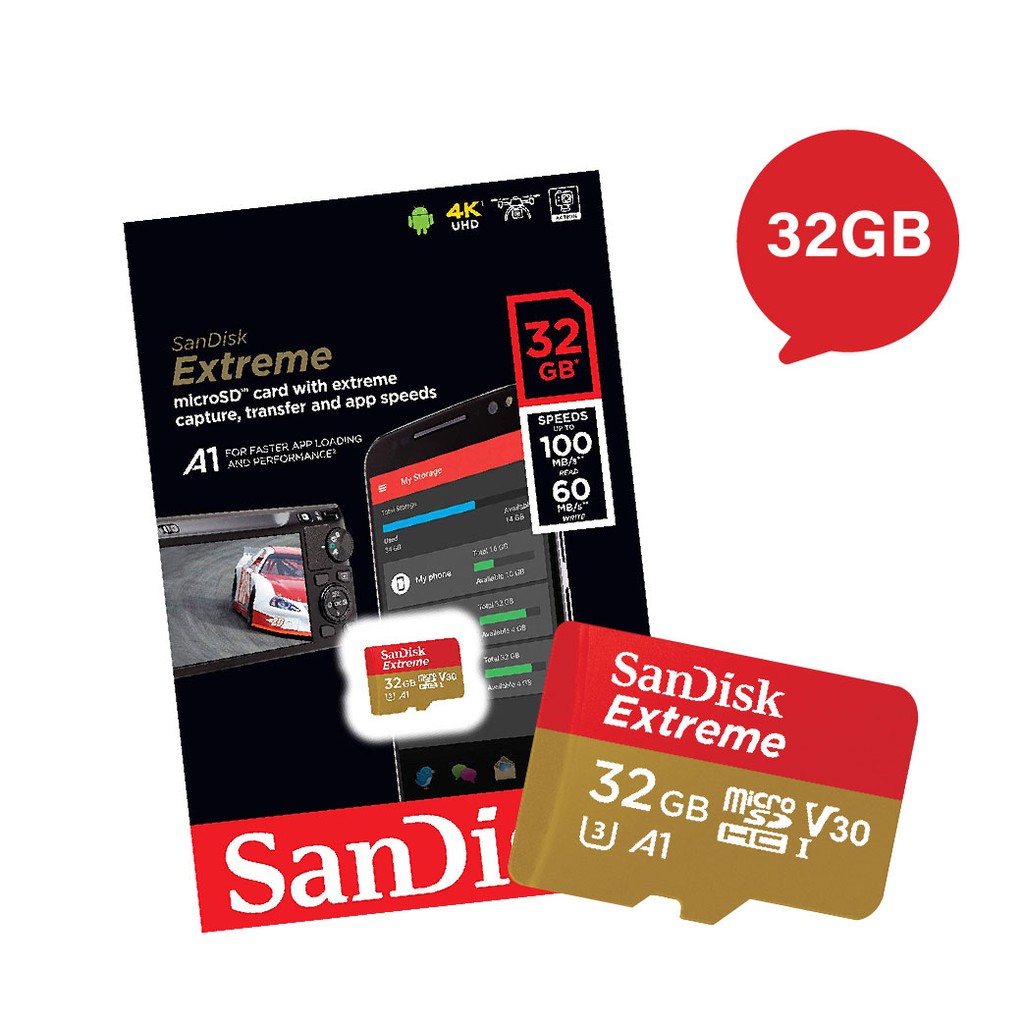 SanDisk Extreme U3 MicroSDXC Card 32gb | 64gb | 128gb - NO ADAPTER