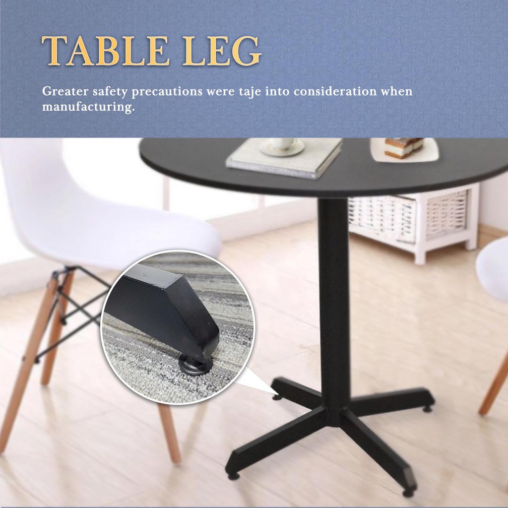 [80/90/100cm] Runda Black Frame Tri-Leg Simple Round Cafe Dining Table