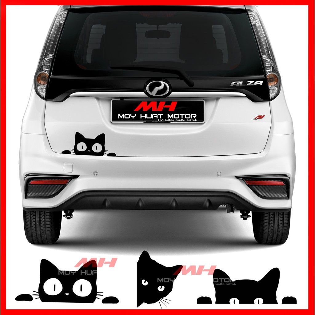 STICKER KUCING / CAT FACE PEEKING Car Sticker Decals Motorcycle 