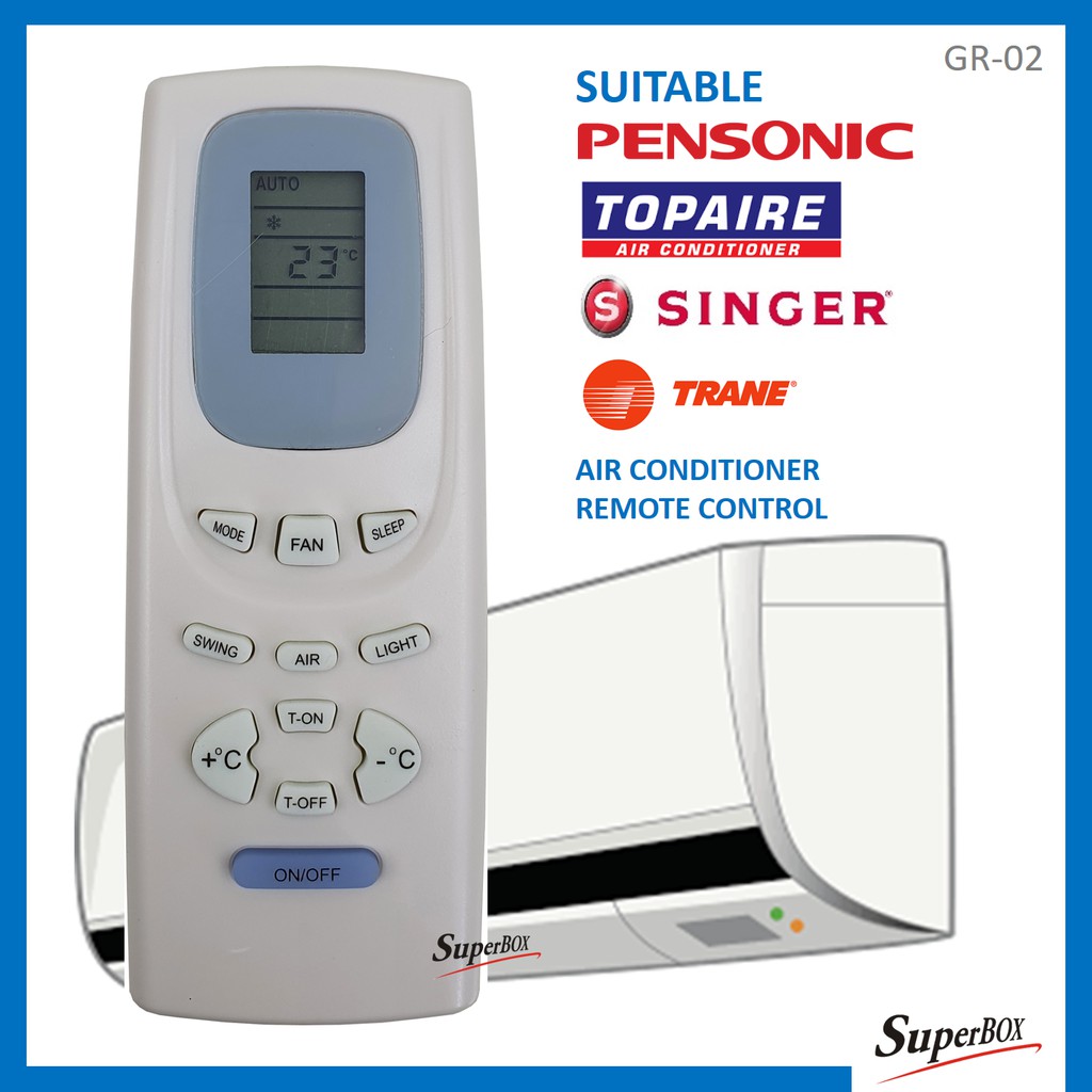 Pensonic Topaire Singer Trane Gree Air Cond Aircond Air Conditioner Remote Control Shopee Malaysia