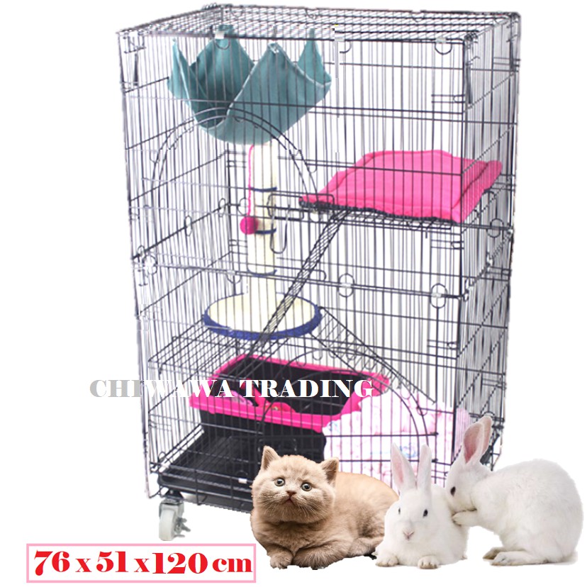 CG3【76 x 51 x 120cm】Pet Dog Cat Rabbit Cage Crate House Home / Rumah Haiwan Anjing Kucing Sangkar