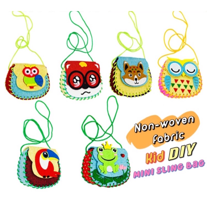 Local StockLimited Edition!Kids DIY Non-woven fabric MINI sling bag/Creative art craft activity/gift present/儿童创意手工背包