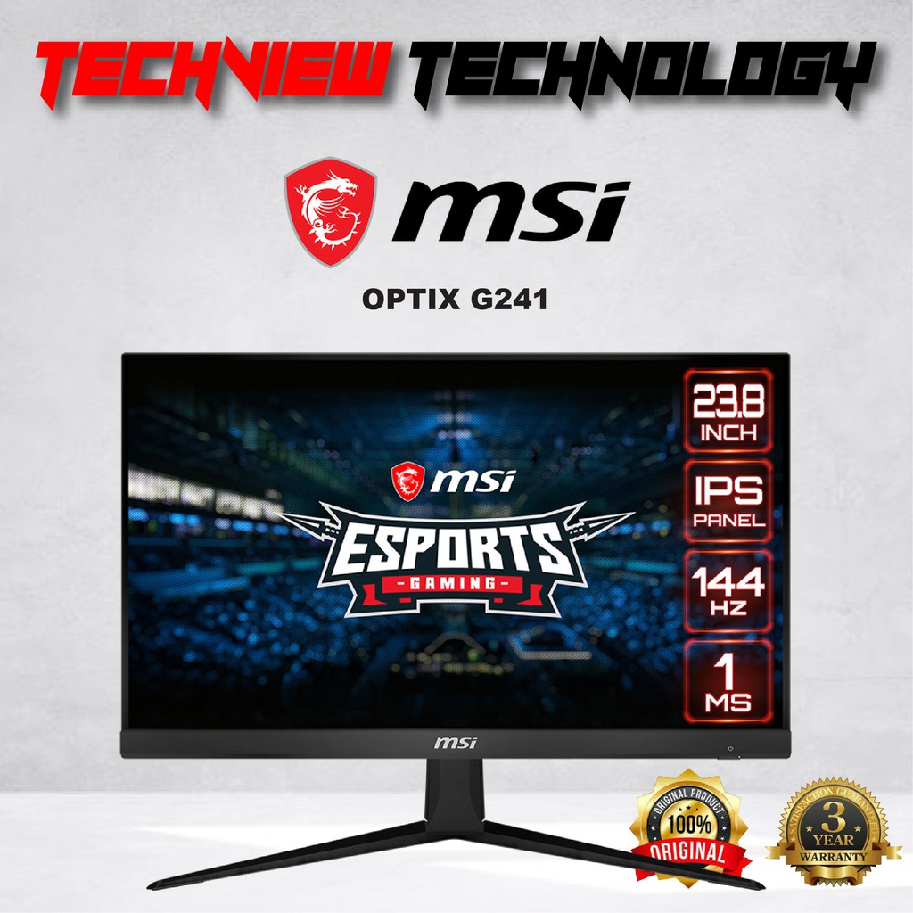 Msi Optix G241 24 Full Hd 144hz 1ms Freesync Ips Gaming Monitor Shopee Malaysia