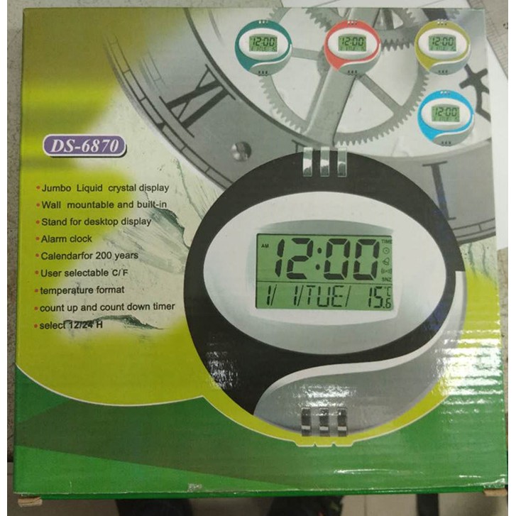  DIGITAL  WALL CLOCK JAM  DINDING  DIGITAL  BULAT Shopee  