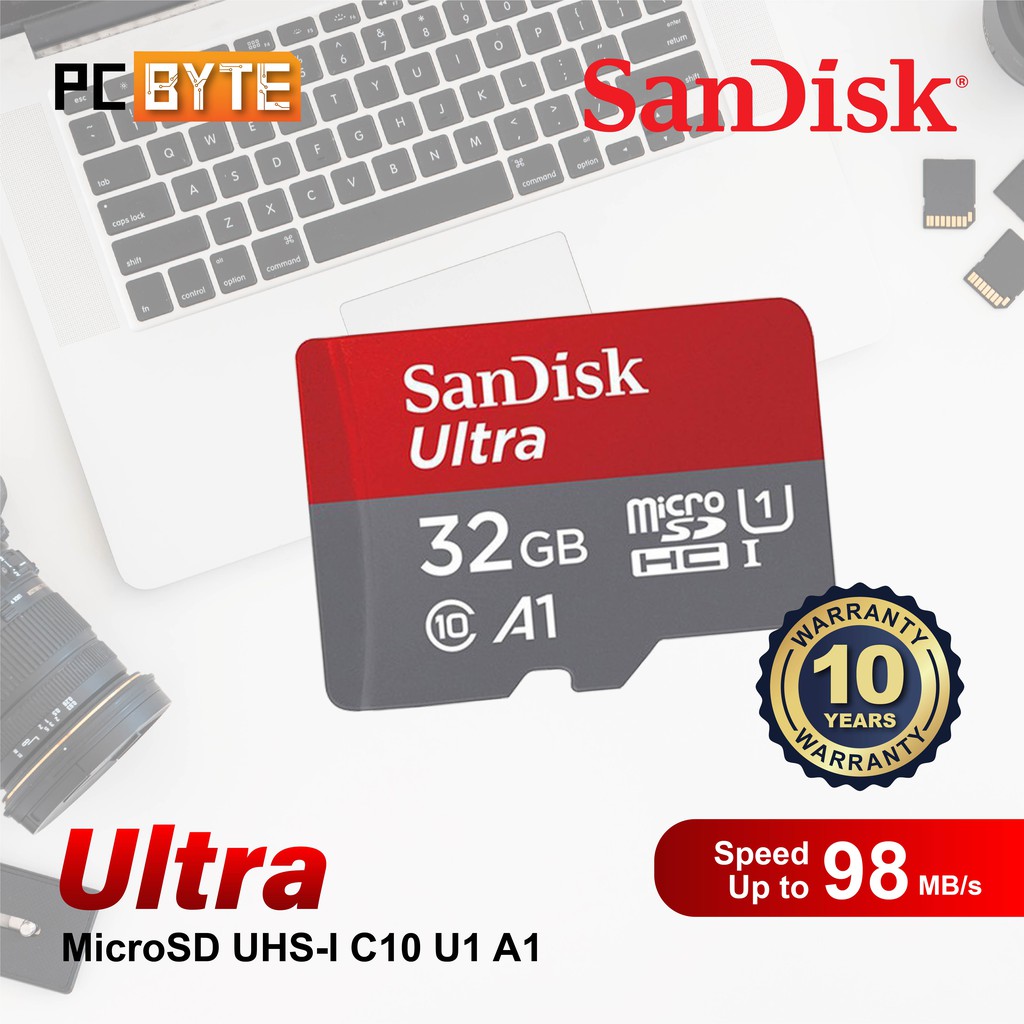 SanDisk Ultra microSD UHS-I Card 32GB (SDSQUA4-032G-GN6MN) | Shopee ...