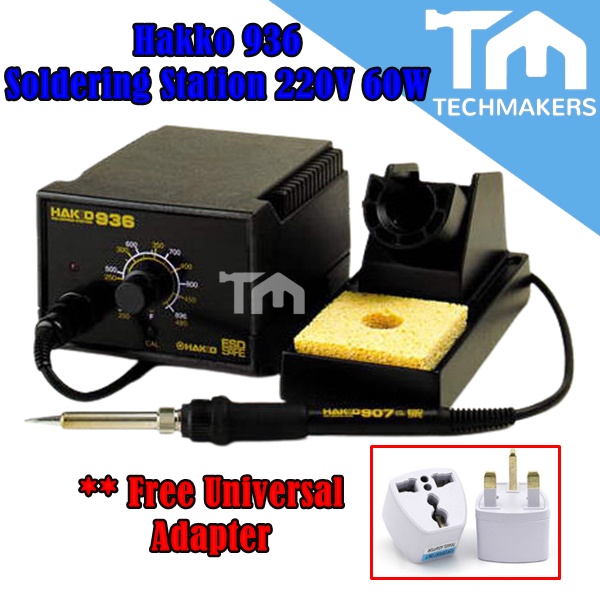 ESD Safe 936 60W 240V Soldering Station Set Solder Gun Iron Adjustable Temperature Repair Replaceable Tip TechMakers