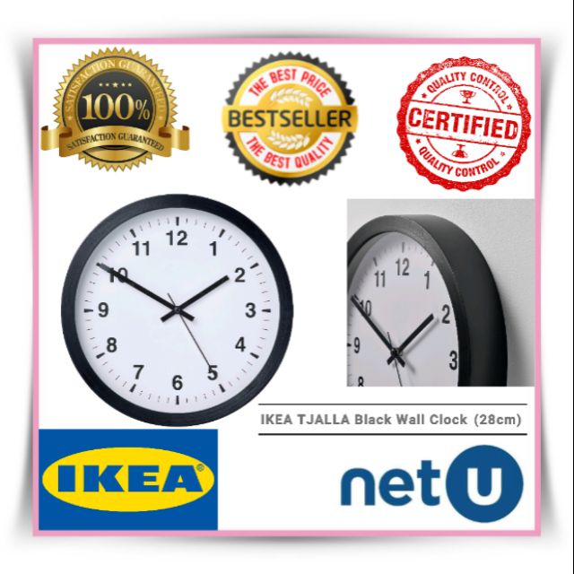  IKEA  TJALLA Black Wall Clock Jam  Dinding  28cm Shopee 