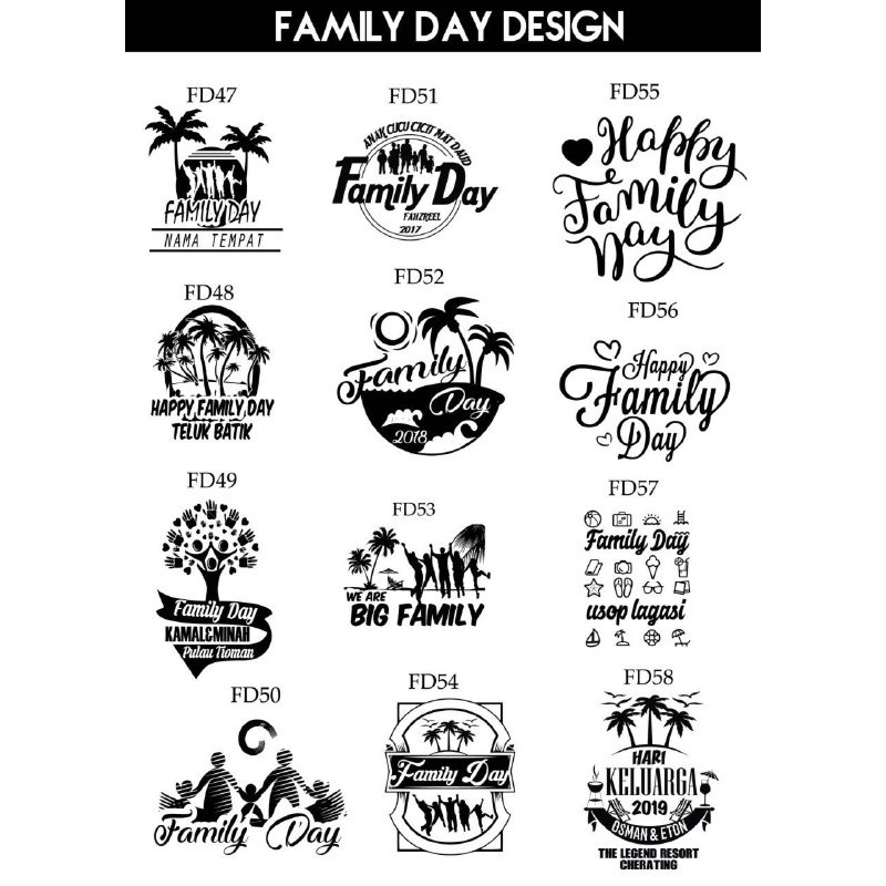 Minimum 10 Helai Baju Family Day 100 Cotton Shopee Malaysia