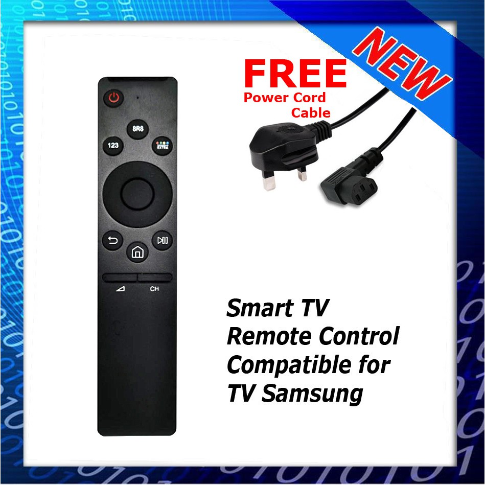 Free Power Cord Cable Remote Control Compatible For Smart Tv Samsung Shopee Malaysia