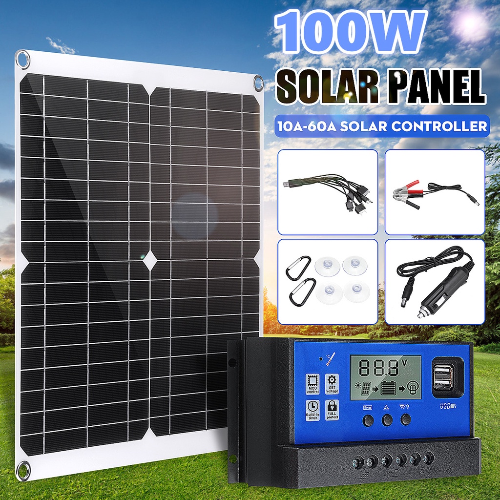 18V 100W 50W Flexible Mono Solar Panel for 12V Battery for RV Boat Home Camping 