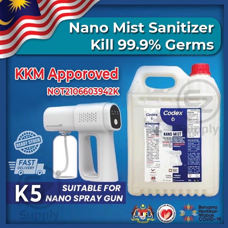 Malaysia Store Codex Nano Mist Sanitizer 5L Liquid Disinfectant ...