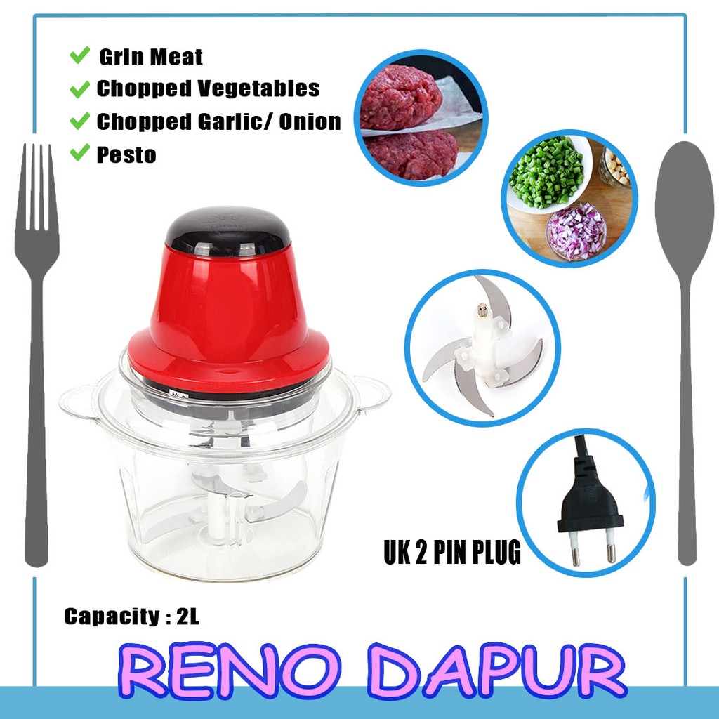 RENODAPUR QL-801 ELECTRIC MEAT GRINDER MINCER CHOPPER SLICER PASTIC COVER MULTIPURPOSE OPERATE CONVENIENT KITCHEN TOOL