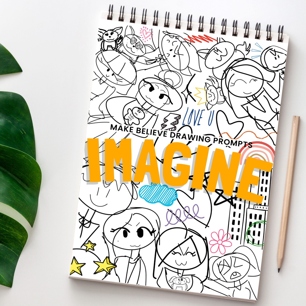 Imagine Drawing Prompts | Doodle Prompts | Drawing Book | Creative Thinking Book Colouring Book