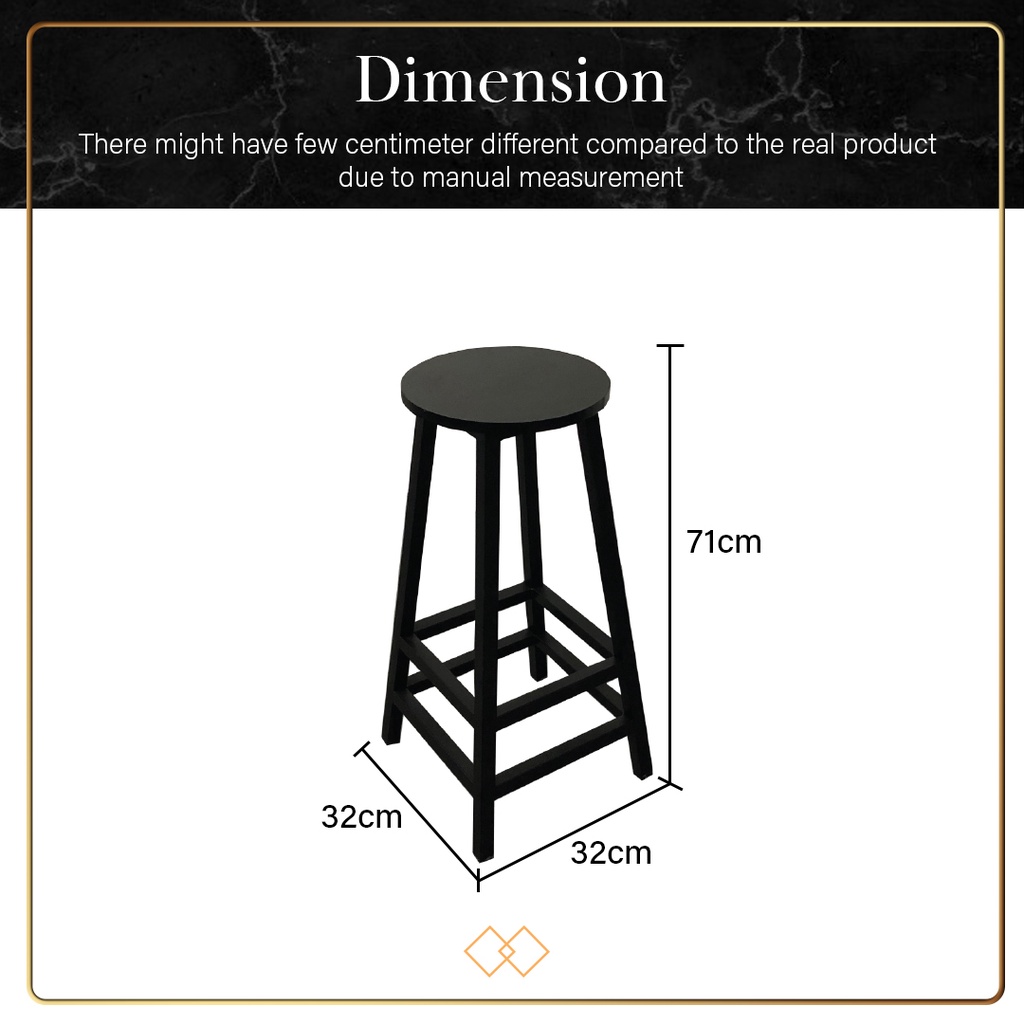 FINSSO: CIEL Bar Stool High Foot Round Stool