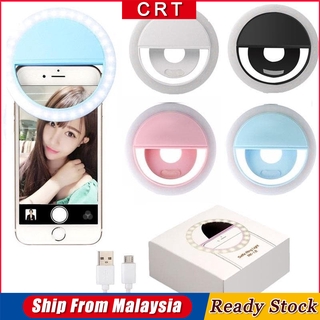 CRT Raya 2022 Rechargeable Selfie Ring Light Mini Portable 36 LED USB Level Brightness Adjustable Phone Camera Lamp Clip