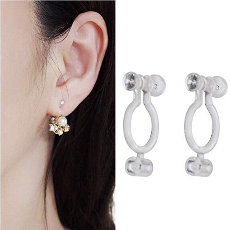 INF 20Pcs Invisible Clipon Earring Converters for Non Pierced Ears