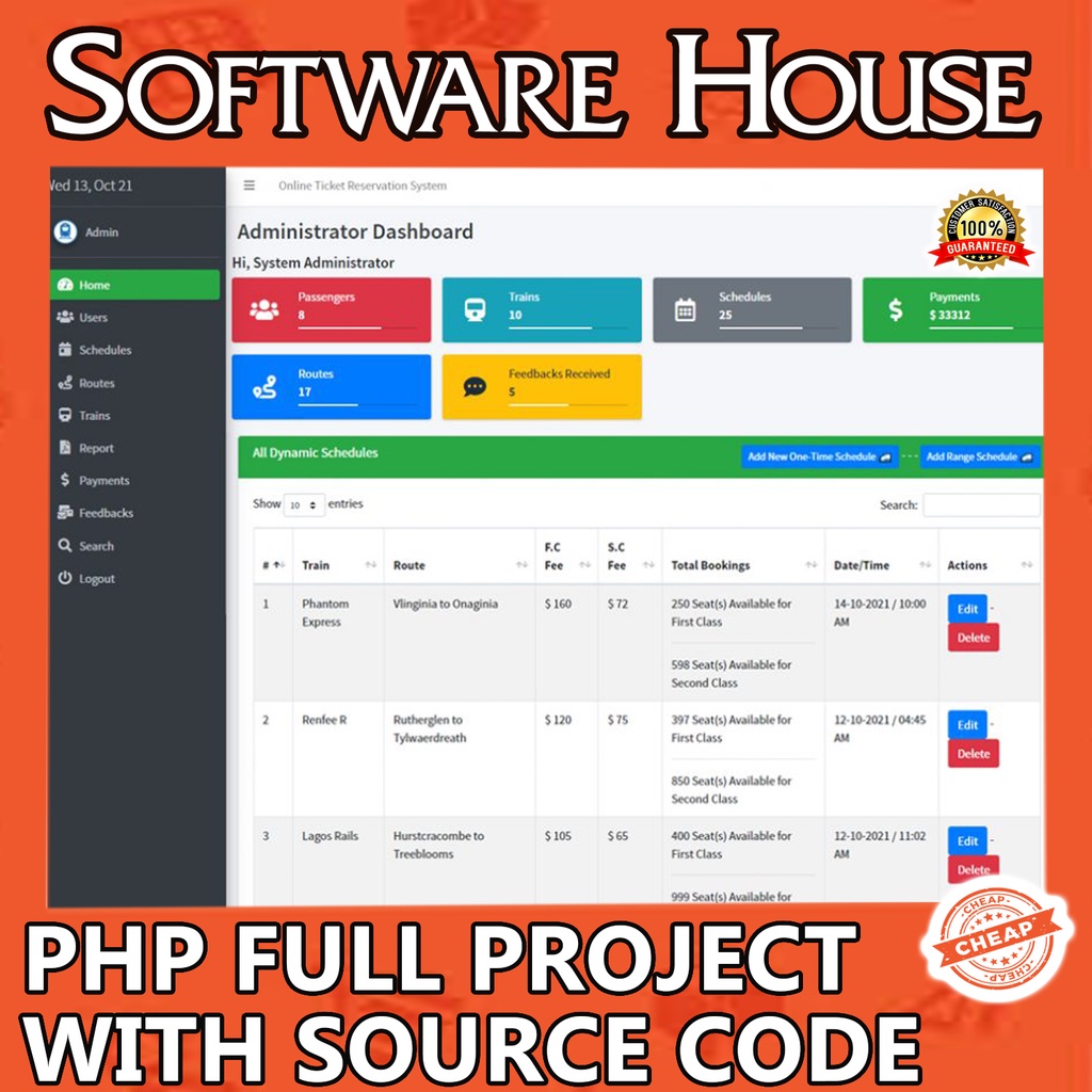 Online Ticket Reservation System Full PHP Project with Source Code