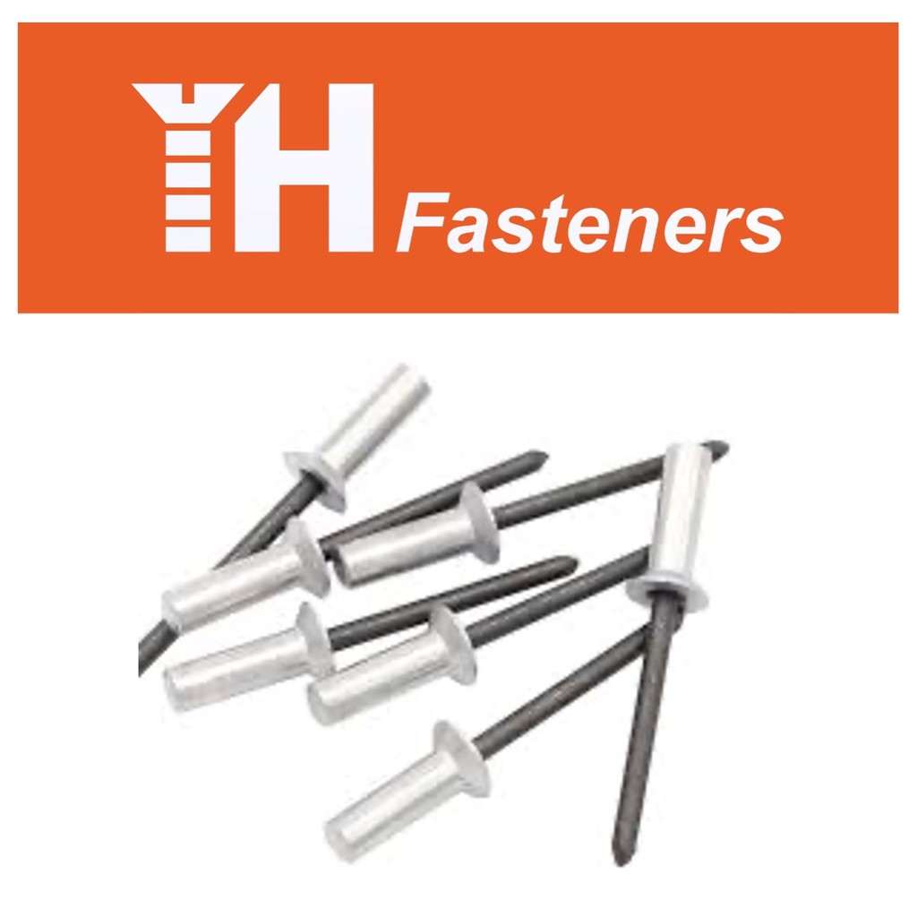 (100 pcs) Closed End Blind Rivets (aluminium) CSK Flat Head, watertight