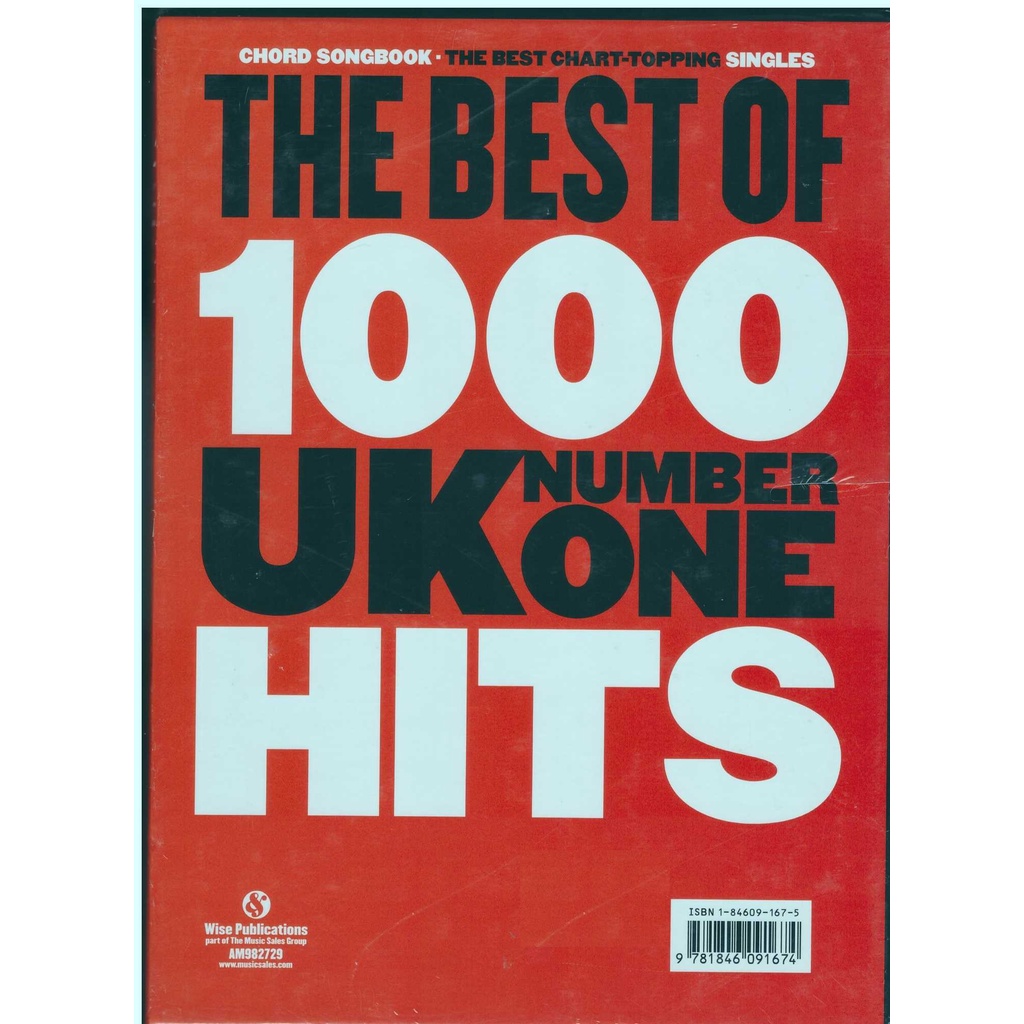 The Best Of 1000 UK Number One Hits Collection  / Chord Songbook / Music Book