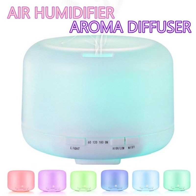 500ml Air Humidifier Aroma Diffuser Aromatherapy LED Humidifier Air Purifier Humidify Air Atomizer Sterilizer加湿器消毒器