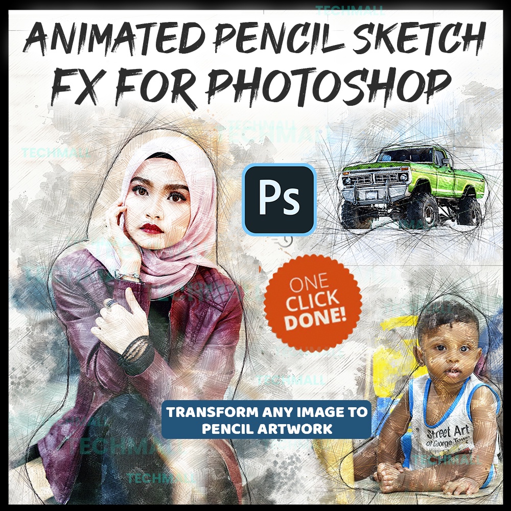 Animated Pencil Sketch FX for One Click Apply Shopee Malaysia