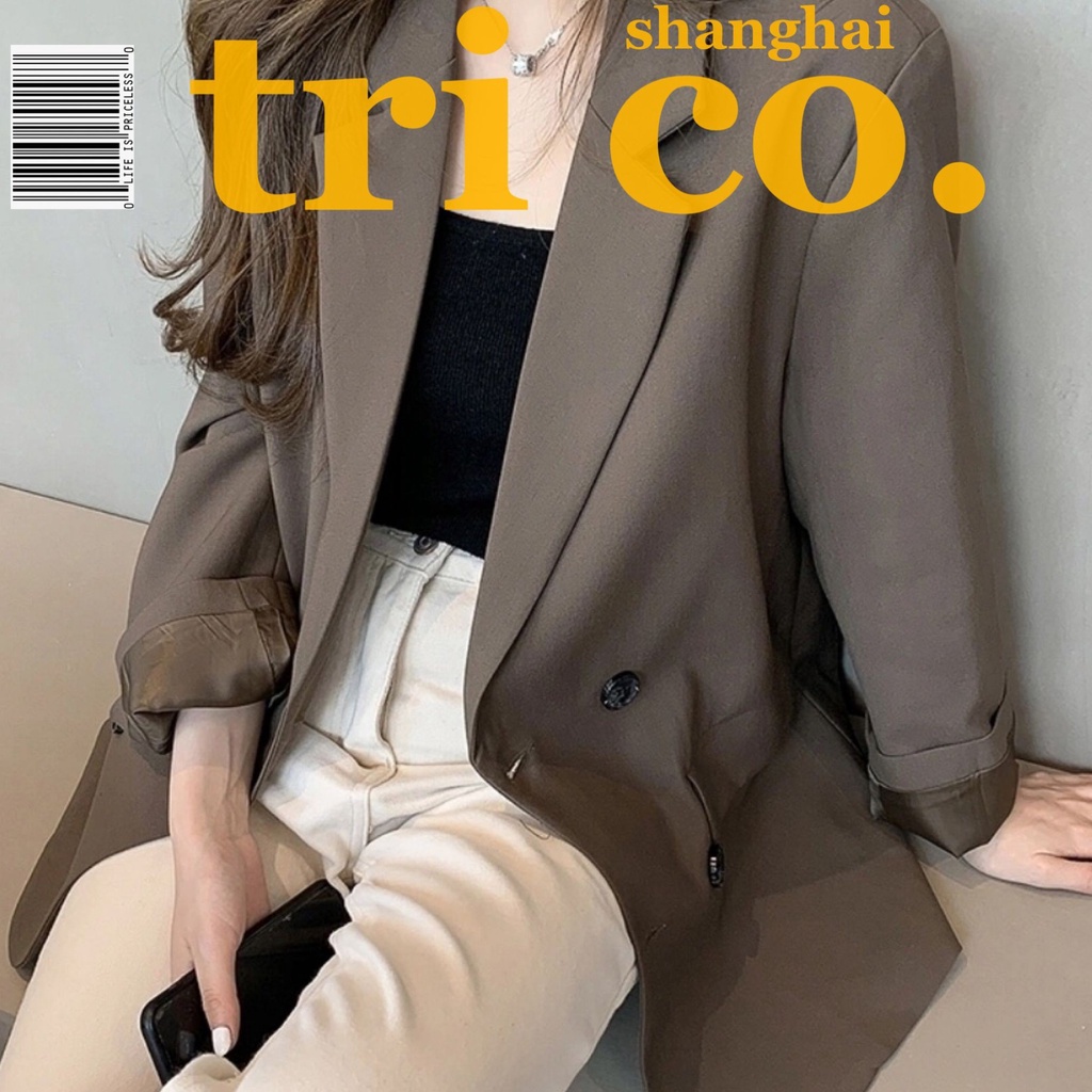 Spring autumn oversize suit jacket loose suit blazer double-breasted casual blazer women suit top