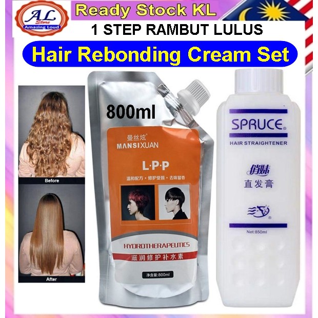 Hair Rebonding Cream Ubat Krim Lurus Rambut Smoothing 1 Step Lulus 850ml Scalp Protective Spruce Lpp ç›´å'è† Straightener Shopee Malaysia